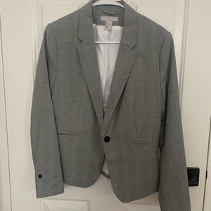 H&M Plaid Grey Blazer
